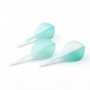  Plumas Flights Darts Cuesoul Tero AK5 Gradation Dark Green Teardrop M  - 1