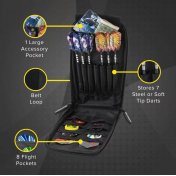  Funda Dardos Casemaster Mini Pro Leatherette Dart Case Black  - 3