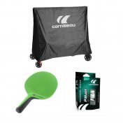 Pack Cornilleau Premium con 2 Palas + 6 Pelotas + 1 Funda para Mesa de Ping Pong Exterior