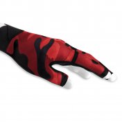 Guante Billar Poison Camo Glove 3 Finger Black Red L/XL Diestro  - 3
