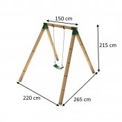 Columpio individual madera cuadrada Masgames Karai Deluxe Adultos - 3