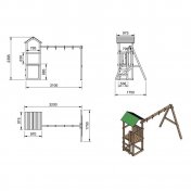 Parque infantil Masgames Carlit M con techo de lona - 4