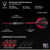 Dardos Viper Darts Viper Black Flux 90% 20gr - 5