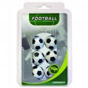 Pack 6 Bolas Futbolin Blanca Negra Blister 20gr 35.5mm - 1