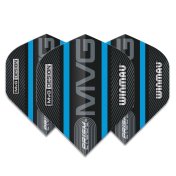 Plumas Winmau Darts Standard Prism Alpha MVG Black Blue Logo Stripe - 3