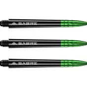 Cañas Mission Darts Sabre Polycarbonate Negra Verde Corta 34mm - 2