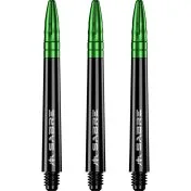 Cañas Mission Darts Sabre Polycarbonate Negra Verde Corta 34mm - 1