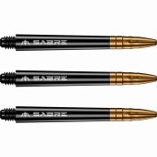 Cañas Mission Darts Sabre Polycarbonate Negra Dorada Corta 34mm - 2