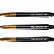 Cañas Mission Darts Sabre Polycarbonate Negra Dorada Corta 34mm - 3