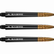 Cañas Mission Darts Sabre Polycarbonate Negra Dorada Intermedia 41mm - 2