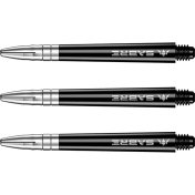 Cañas Mission Darts Sabre Polycarbonate Negra Plata Corta 34mm - 3