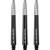 Cañas Mission Darts Sabre Polycarbonate Negra Plata Corta 34mm - 1