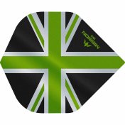  Plumas Mission Darts No2 Std Alliance Union Jack Negro Verde 150 - 3