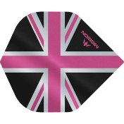 Plumas Mission Darts No2 Std Alliance Union Jack Negro Rosa - 2