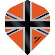 Plumas Mission Darts No2 Std Alliance-X Union Jack Negro Naranja