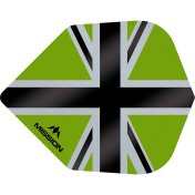 Plumas Mission Darts No6 Std Alliance-X Union Jack Negro Verde - 2