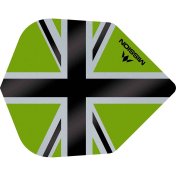 Plumas Mission Darts No6 Std Alliance-X Union Jack Negro Verde - 3