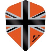 Plumas Mission Darts No6 Std Alliance-X Union Jack Negro Naranja