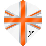 Plumas Mission Darts No2 Std Alliance Union Jack Blanco Naranja