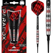 Dardos Mission Paradox M2 Curved Negro Rojo 90% 19g - 3