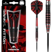 Dardos Mission Darryl Fitton Negro Rojo Electrico 95% 22g - 3