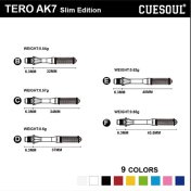  Cañas Shaft Cuesoul Tero Flights Slim Clear 40mm  AK7 - 3