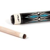 Taco de billar americano Riley Centurion Negro y Azul con agarre de cuero 13mm 20oz - 8