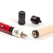 Taco de billar americano Riley Centurion Rojo con agarre de cuero 13mm 20oz - 8