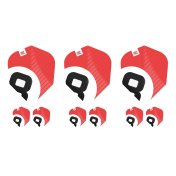 Plumas Target Chicane Pro.Ultra Red Flights (3 Sets) No.6 Shape - 1