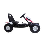 Coche a pedales Go Kart ruedas de aire Blanco - 2
