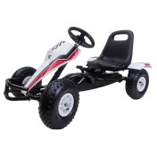 Coche a pedales Go Kart ruedas de aire Blanco - 1