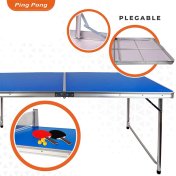 Mesa de Ping Pong Plegable 120x60x70 Con Raquetas y Pelotas - 3