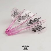 Plumas Condor Axe Shape Tribal Butterfly Rosa L 33.5mm 3 Uds.  - 4