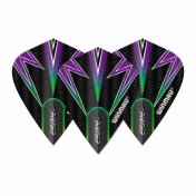 Plumas Winmau Darts Kite Black, Green & Purple Kite Flight - 2