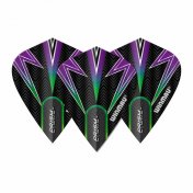 Plumas Winmau Darts Kite Black, Green & Purple Kite Flight - 2