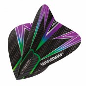 Plumas Winmau Darts Kite Black, Green & Purple Kite Flight - 3