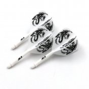 Plumas Cuesoul Flights AK5 Shape L Blanca Dragon Pattern 