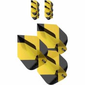 Plumas Target Tag Black Yellow (3 Sets) No6 - 2