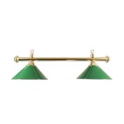 Lámpara Billar 2 Tulipas Laton Verde - 1
