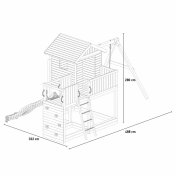 Jardín parque infantil casa trepadora tobogán doble columpio Galaxy L - 10
