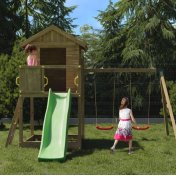 Casa GALAXY S con tobogán, juegos de jardín de madera - 5