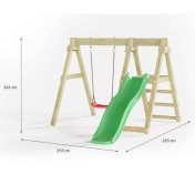 Parque infantil de madera con tobogán y columpio en forma de seta ligera BAXY - 3