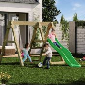 Parque infantil de madera con tobogán y columpio en forma de seta ligera BAXY - 5
