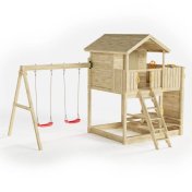 Caseta de jardín infantil de madera Fungoo Galaxy Moonlight con dos columpios y columpio - 2