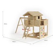 Caseta de jardín infantil de madera Fungoo Galaxy Moonlight con dos columpios y columpio - 4