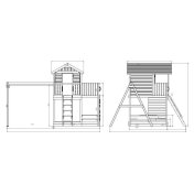 Caseta de jardín infantil de madera Fungoo Galaxy Moonlight con dos columpios y columpio - 5