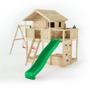 Casita de juegos de madera Fungoo Sunshine con tobogán y dos columpios XX-1 - 3