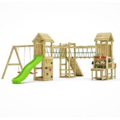 Fungoo Optimizer Parque infantil de madera con tobogá con columpios trepador y cocina infantil - 2
