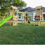 Fungoo Optimizer Parque infantil de madera con tobogá con columpios trepador y cocina infantil - 4