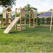 Fungoo Optimizer Parque infantil de madera con tobogá con columpios trepador y cocina infantil - 5